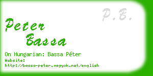peter bassa business card